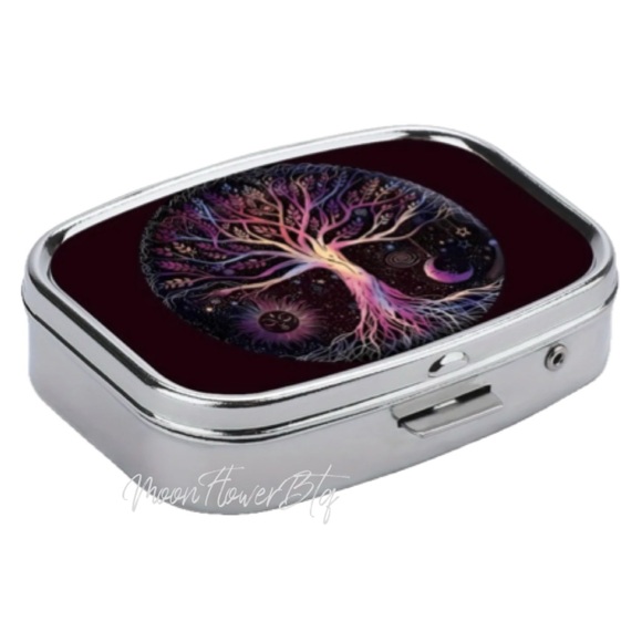 Tree of Life Pill Case Travel Container - Picture 2 of 9